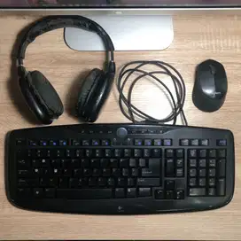 Keyboard Mouse Logitech M331 + Soundgear Wireless Headphone