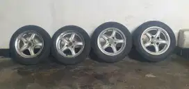 VELG ORIGINAL PEUGEOT 206 R14 + BAN ANGGAP BONUS MASIH SGT LAYAK PAKAI