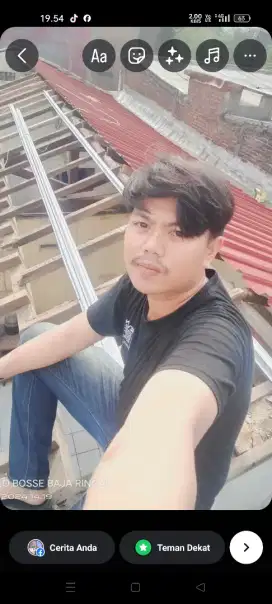 Renovasi atap lama ke baja ringan terpasang