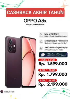 OPPO Cashback up to 200k , A3x series