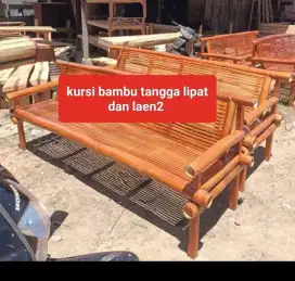 Kursi bambu tangga tirai kree rumbia dan laen2