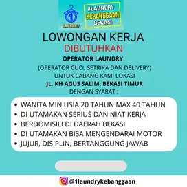 DI BUTUHKAN SEGERA OPERATOR LAUNDRY