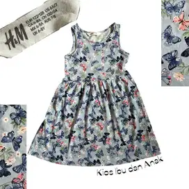 Baju Dress Anak H&M Biru Kupu“