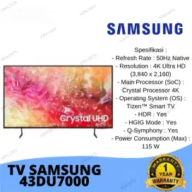 LED TV SAMSUNG 43 SMART TV 43DU7000