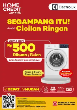 Promo Cicilan bisa 0% Mesin Cuci Electrolux Frontload 9kg Cukup KTP