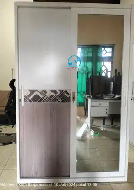 SALE lemari besi baju 2 pintu. LEMARI PAKAIAN SLIDING