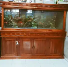 Akuarium Ikan bahan Kayu Jati