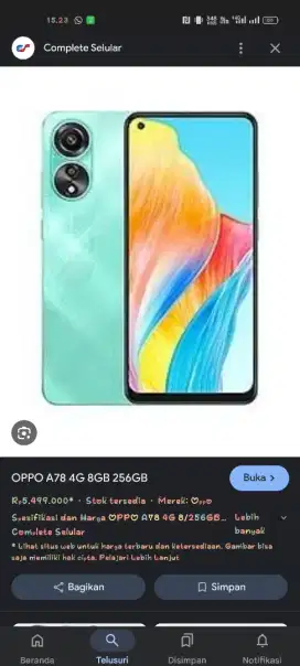 Oppo A78 AquaGreen / 8 GB