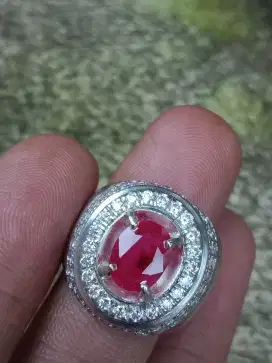 For sale ruby burma est.2ct up,ring perak hand made microsetting.