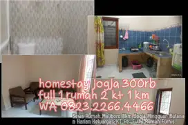 Sewa Rumah Maliboro 8km Jogja Mingguan Bulanan Harian Keluarga 2KT Pe