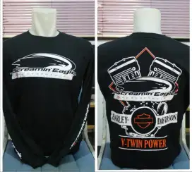 Tshirt lengan panjang original harley davidson made in Thailand