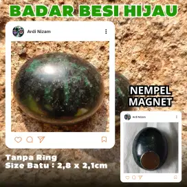 Badar Besi Hijau Nempel Magnet Gemstone