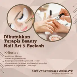 Dicari terapis nail art & eyelash