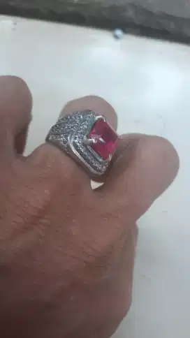 Batu Cincin Permata Ruby Natural Ring Microsetting No 7