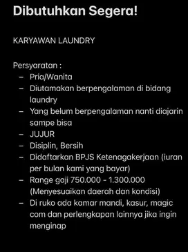 Karyawan Laundry