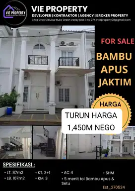 JUAL MURAH SIAP HUNI RUMAH BAMBU APUS JAKARTA TIMUR