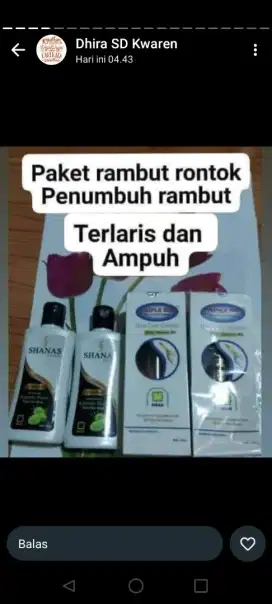 Paket Shampo penumbuh rambut rontok herbal alami