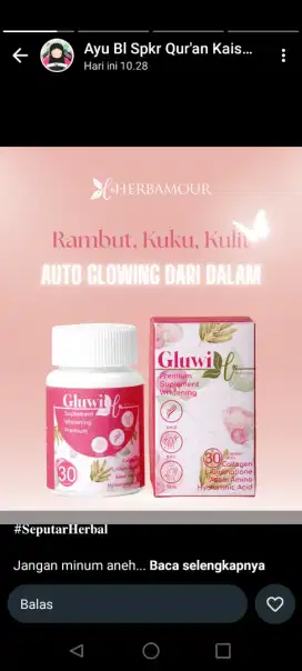 Gluwi minuman collagen halal bikin awet muda dan mencerahkan, bpom