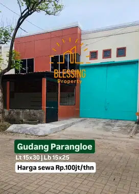 disewakan gudang parangloe