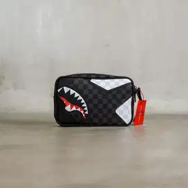 Tas sprayground triple decker check black pouch 100% original