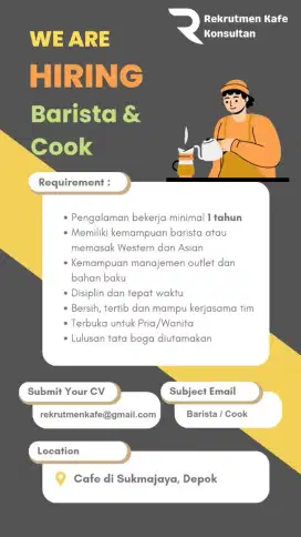 Crew Part time dan Asisten Chef