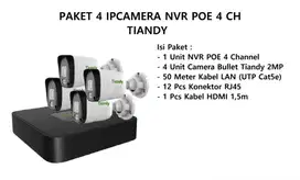 Paket CCTV 4 IPCamera Audio NVR POE 4 Channel HDD 500GB