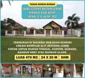 Butuh Uang! Tanah 470 M2 Di Mayang Bonus Rumah & Paviliun Lokasi Elit