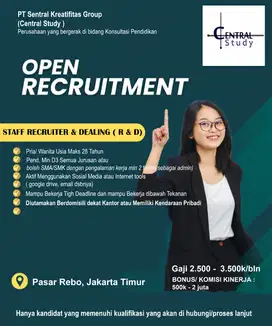 LOKER RECRUITER & DEALLING (Bimbingan Belajar)