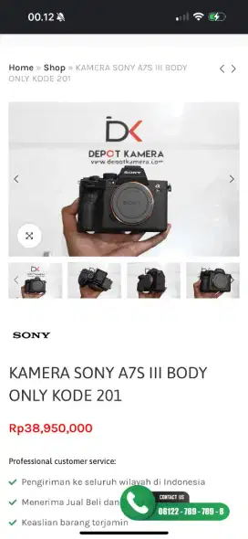 Jual santai camera sony