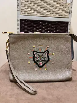 Bonia Pouch Taupe Cat Limited Edition