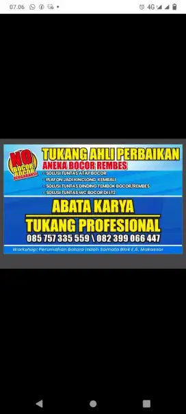 Tukang Ahli perbaikan bocor rembez