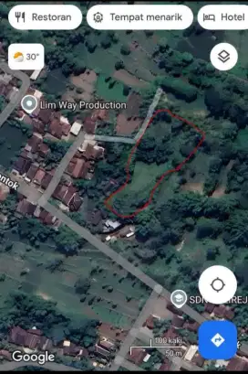 dijual tanah seluas 4.500 meter persegi