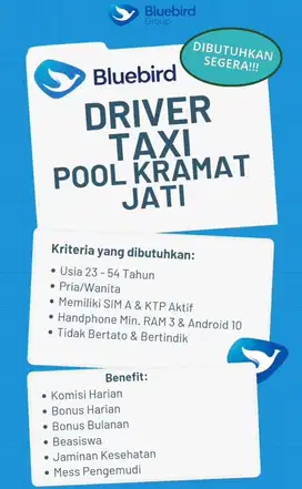 Lowongan driver pool Kramat Jati
