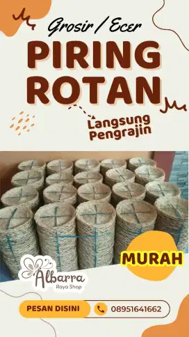 Piring Makan Terbuat Dari Anyaman Rotan