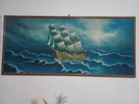 Jual/BT/TT lukisan jadul antik,bagus uk:250cm X 68cm.nego