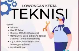 LOKER TEKNISI & ADMIN PENJUALAN ON LINE