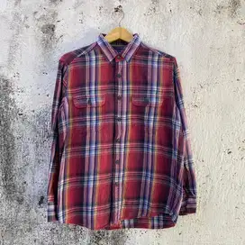 Flanel Uniqlo - Size M fit L - Baju Kemeja Flannel