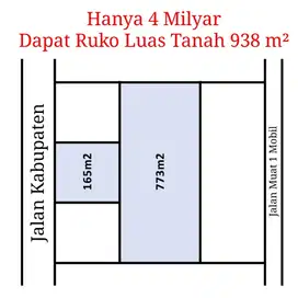 Ruko Luas Tanah 938 M2 di Tepi Jl. Kabupaten dkt McDonald's dan Mirota