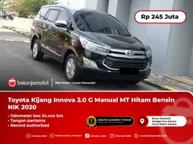 [ LOW KM ] Toyota Kijang Innova 2.0 G Manual MT Hitam Bensin 2020/2021