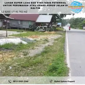 TANAH LUAS SETRATEGIS HARGA BAIK DI SAMBOJA  KALIMANTAN TIMUR.