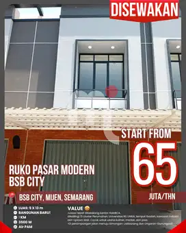 Disewakan Ruko 2 Lantai di Pasar Modern BSB City