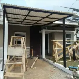 Kanopi alderon satu layer bahan besi hollo galvanis