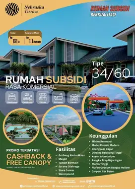 Rumah subsidi tipe cluster murah babelan bekasi cicilan 1 jutaan