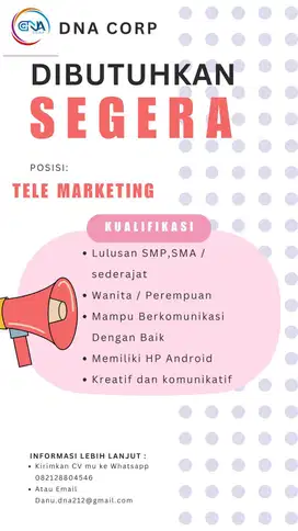 Lowongan Pekerjaan TeleMarketing