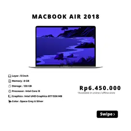 MACBOOK AIR 2018 RAM 8/256 GB RETINA 13