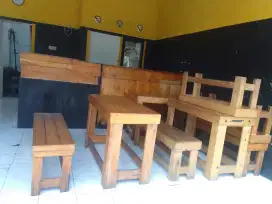 1 set meja kursi warung