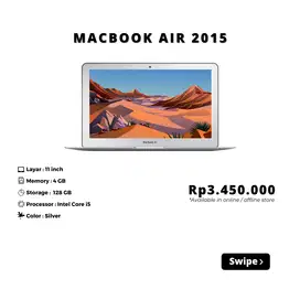 MACBOOK AIR 2015 RAM 4/128 GB 11