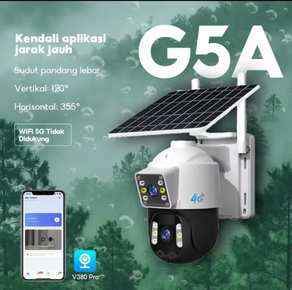 Camera tenaga Surya SIMCARD outdoor waterproof dualensa v380
