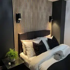 Dipan , Tempat tidur , lemari  backdrop tempat tidur minimalis