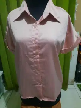 Kemeja Wanita Satin Pink TP-038